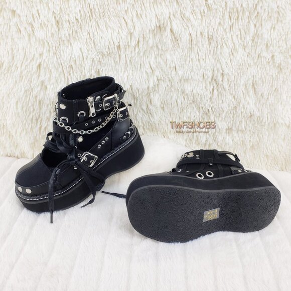 Emily Cut Out Platform Sandal Boots Goth Punk Ankle Boots - Picture 6 of 15